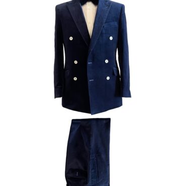 KN16300 -  Navy Stretch Velvet Solid, 80% Cotton, 18% Tencel, 2% Spandex