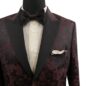 EO43255 - Tuxedo Style, Burgundy Floral, 73% Wool, 27% Silk, $950