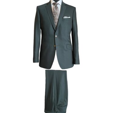 EO90112 - Dark Green Solid Travel Stretch, 98% Wool, 2% Elastane