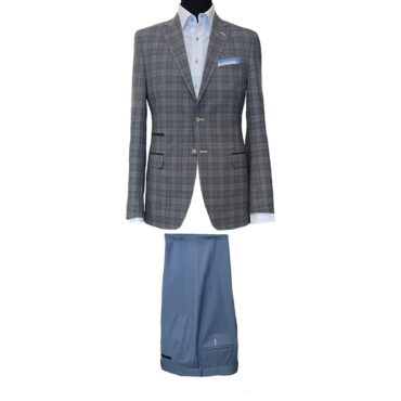 EG04101 - Light Grey Plaid, 100% Wool