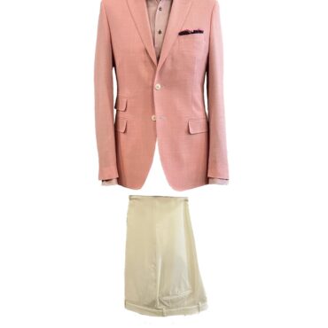 EO80100 - Light Pink Basket Weave Jacketing, 100% Wool